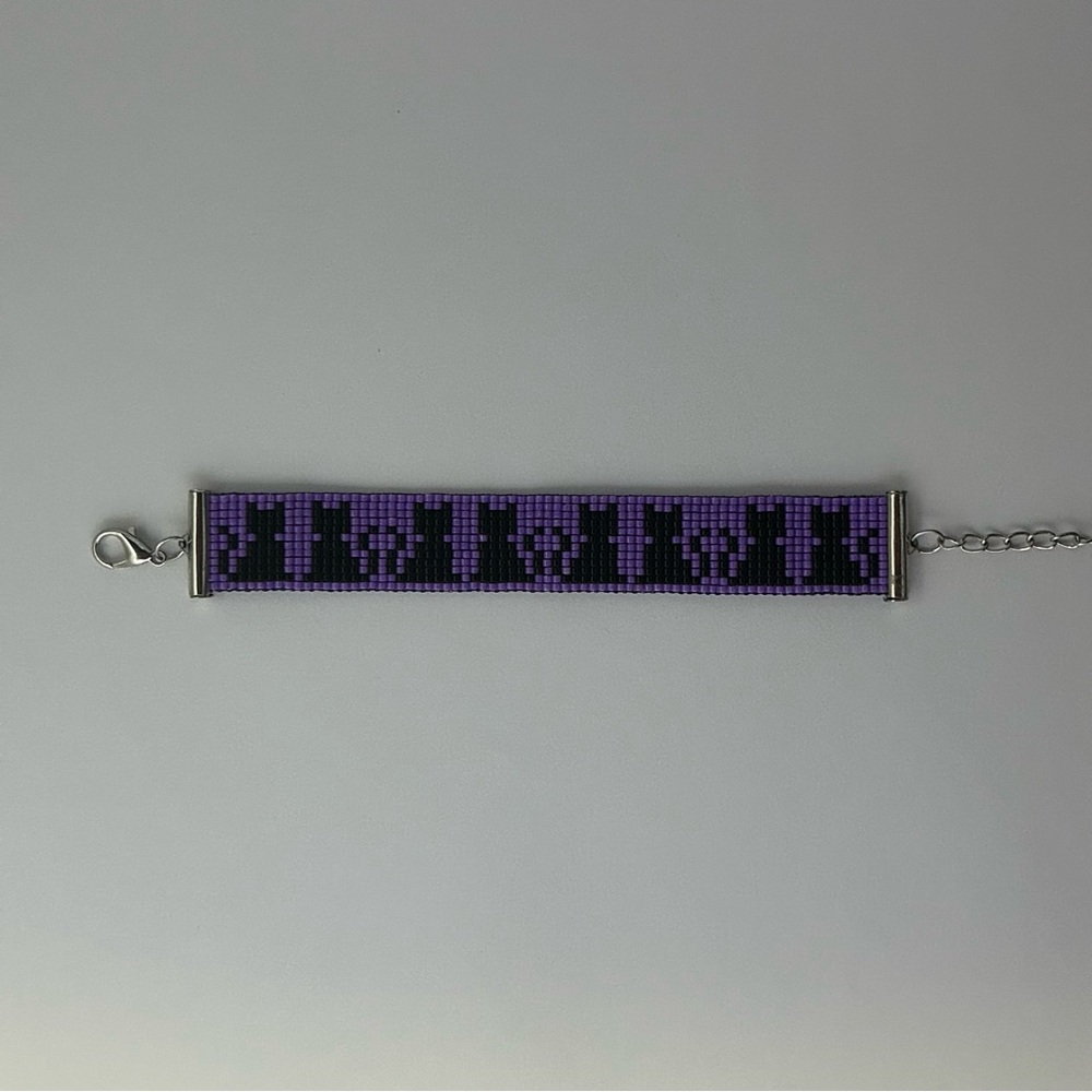 Purple and Black Cat Bracelet